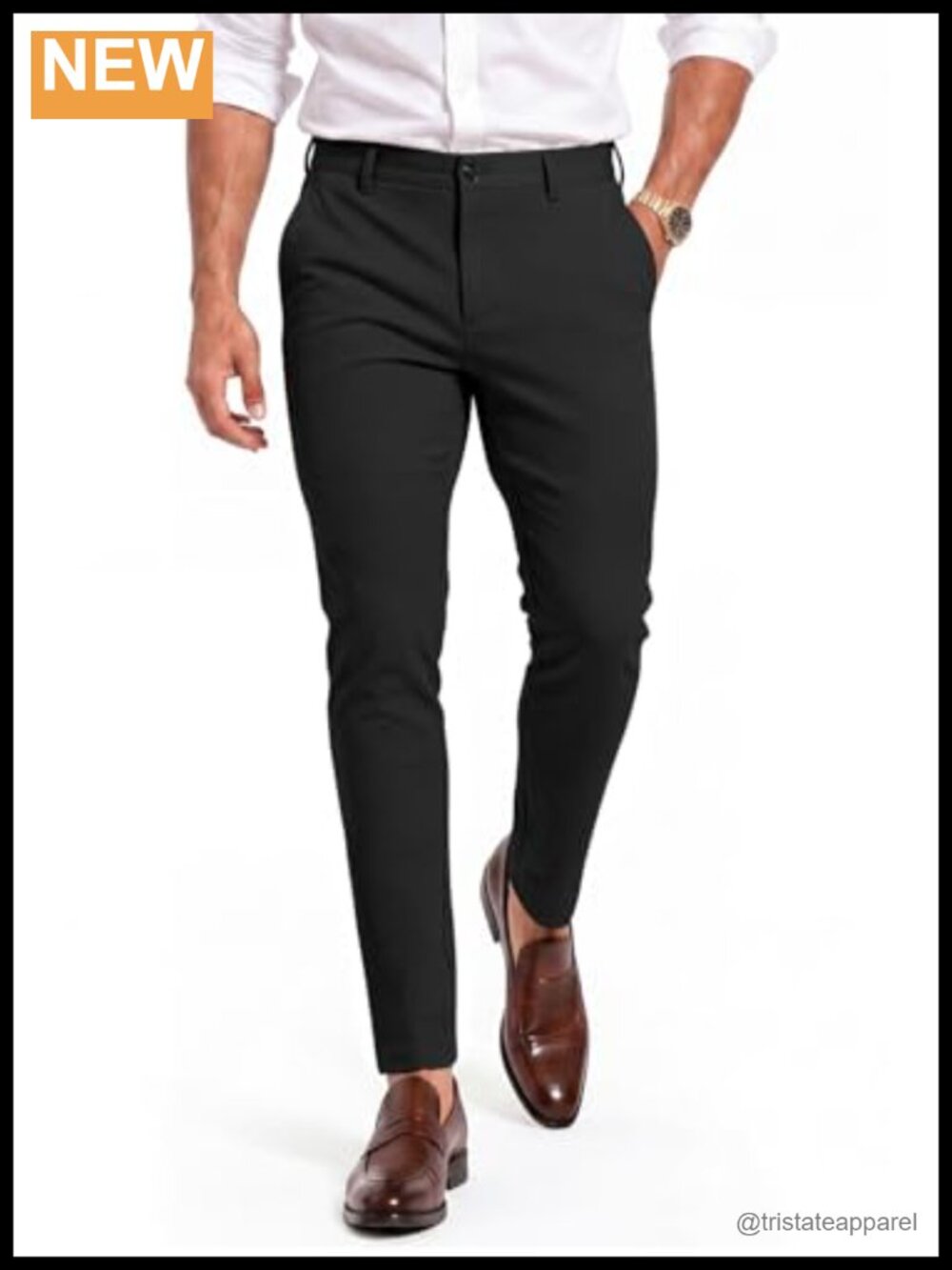 Skinny Tapered Leg Stretch Dress Pants for Men